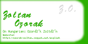 zoltan ozorak business card